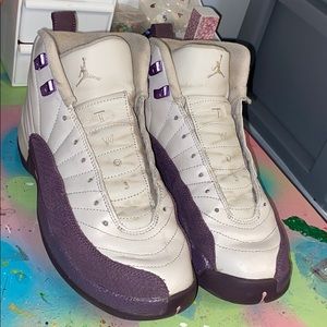 Beige and purple Jordan’s